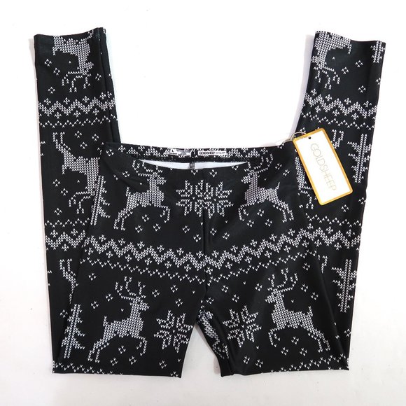 GOLDSHEEP reindeer & snowflake print leggings NWT - Picture 1 of 5